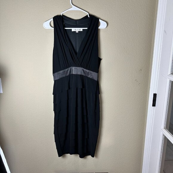 EVAN PICONE Little Black Dress V Neck Cocktail Party Size 8 - Picture 2 of 8